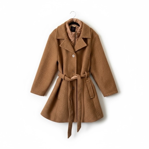 Isaac Mizrahi Live Camel Belted Quilted Coat – 2X (NWT) Plus City Warm‎ Winter